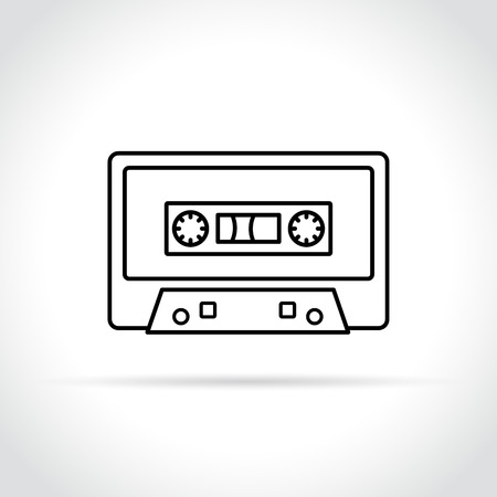 Illustration of audio tape on white backgroundのイラスト素材