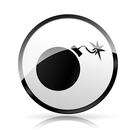 Illustration of bomb icon on white backgroundのイラスト素材
