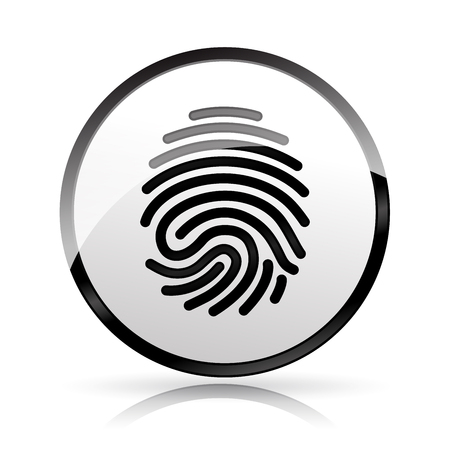 Illustration of finger print icon on white backgroundのイラスト素材