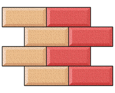 Illustration of two colors bricks background concept.のイラスト素材