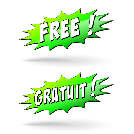 Illustration of free burst with french translationのイラスト素材