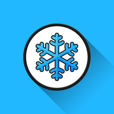 Illustration of snowflake blue icon design conceptのイラスト素材