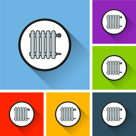 Illustration of radiator icons with long shadowのイラスト素材