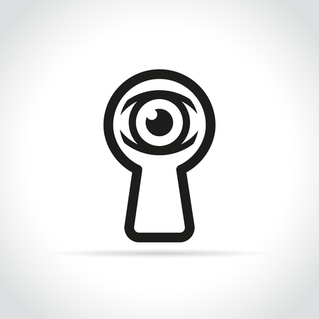 Illustration of eye inside hole icon on white backgroundのイラスト素材