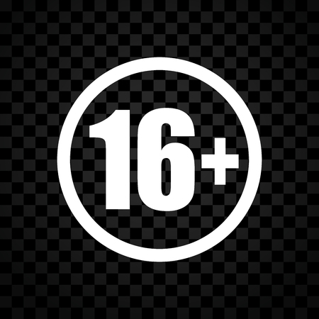 Illustration of sixteen icon on checkered backgroundのイラスト素材