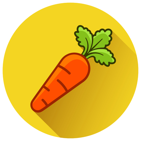 Illustration of carrot circle yellow flat iconのイラスト素材
