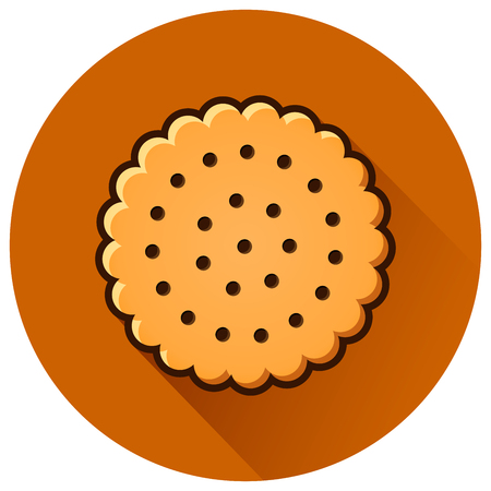 Illustration of cookie circle flat brown iconのイラスト素材
