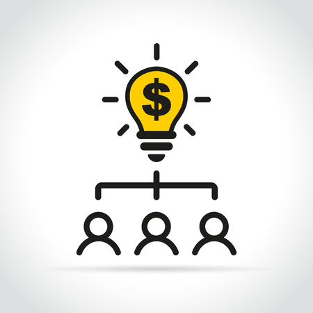 Illustration of crowdfunding icon on white backgroundのイラスト素材