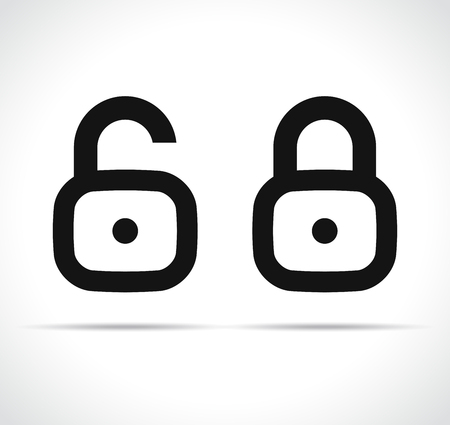 Illustration of lock and unlock icons designのイラスト素材