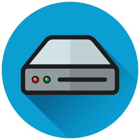 Illustration of hdd circle blue flat iconのイラスト素材