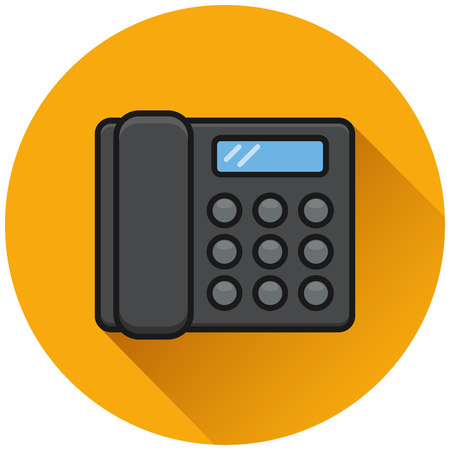 Illustration of phone circle yellow icon conceptのイラスト素材