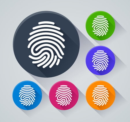 Illustration of print circle icons with shadowのイラスト素材