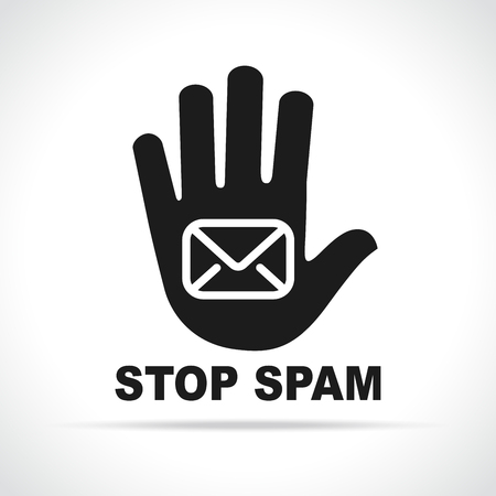 Illustration of stop spam on white backgroundのイラスト素材