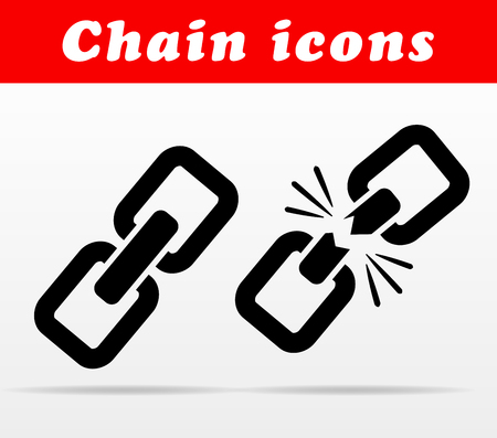 Illustration of black chain vector icons designのイラスト素材