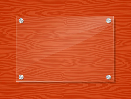 Illustration of acrylic frame on wood backgroundのイラスト素材