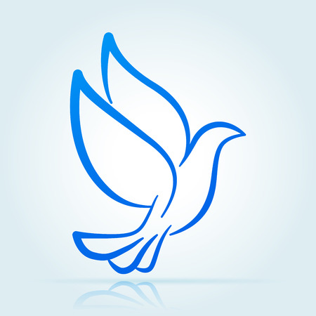 Illustration of dove design on white backgroundのイラスト素材