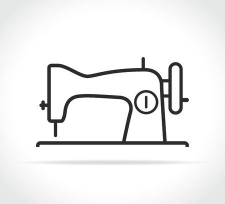 Vector illustration of sewing machine line iconのイラスト素材