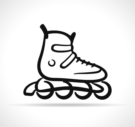 Vector illustration of roller skate black iconのイラスト素材