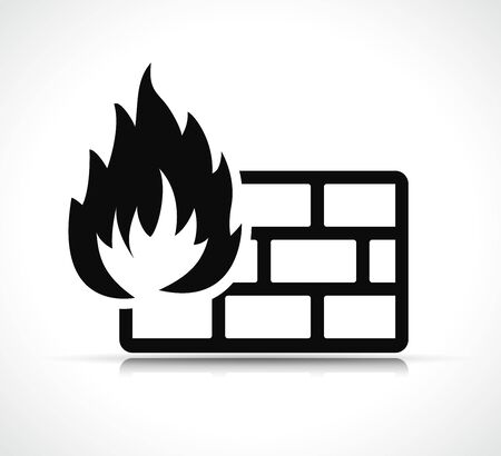 Vector illustration of firewall black icon designのイラスト素材