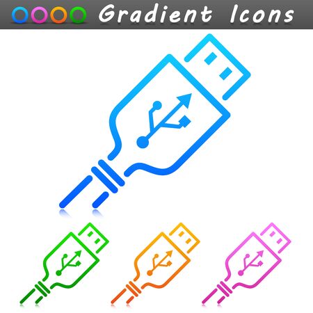 Vector illustration of usb plug symbol iconのイラスト素材