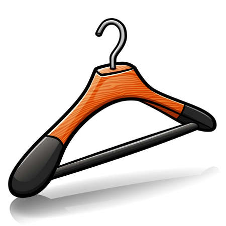 Vector illustration of clothes hanger cartoon isolatedのイラスト素材
