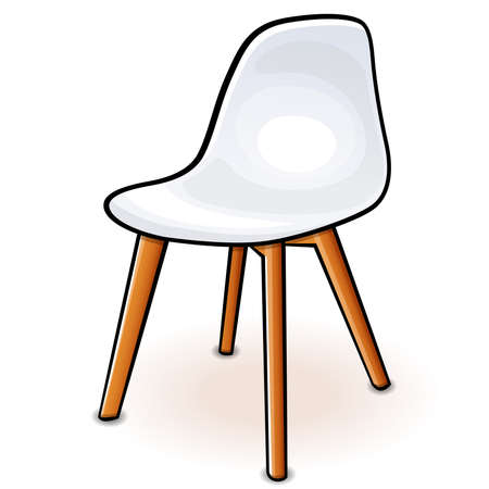 Vector illustration of white hull chair cartoonのイラスト素材
