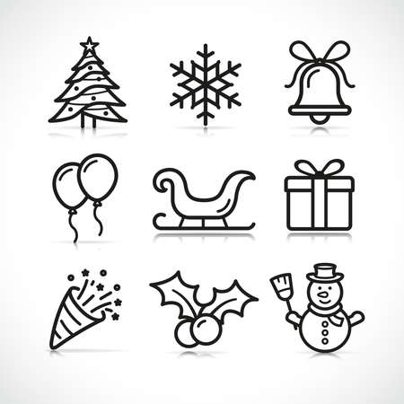 Vector illustration of christmas celebration icons setのイラスト素材
