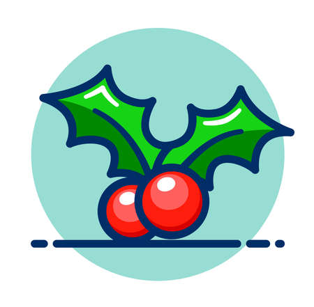 Vector illustration of holly berry icon clipartのイラスト素材
