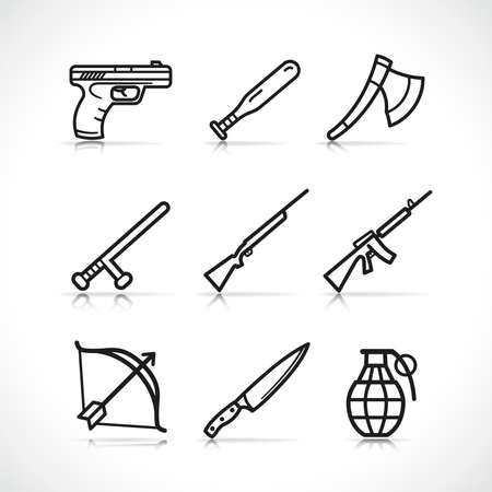 Vector illustration of weapon icons design setのイラスト素材