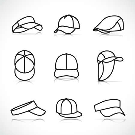 Vector illustration of sports cap icons setのイラスト素材