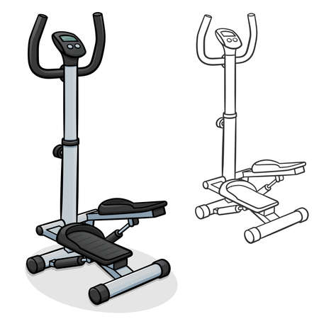 Vector illustration of stair stepper machine cartoonのイラスト素材