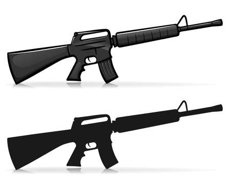 Vector illustration of kalasnikov army firearm cartoonのイラスト素材
