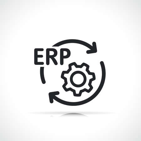 enterprise resource planing line iconのイラスト素材