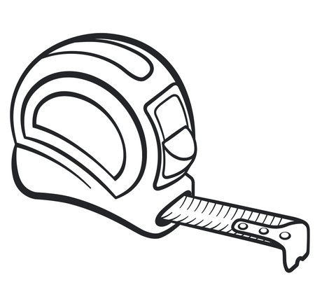 measuring tape black and white illustration designのイラスト素材