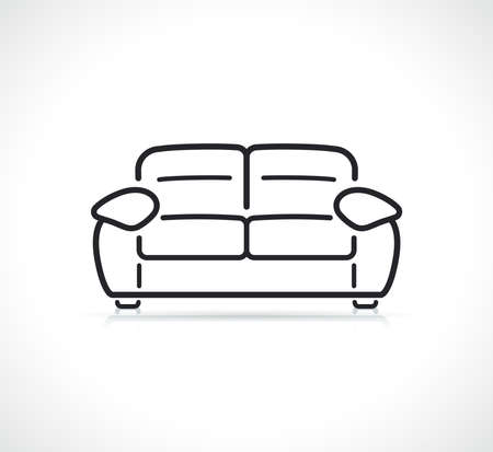 sofa or living room thin line iconのイラスト素材