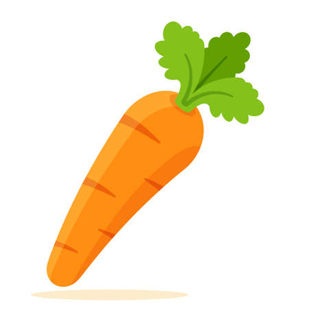 carrot cartoon vegetable flat design icon isolatedのイラスト素材