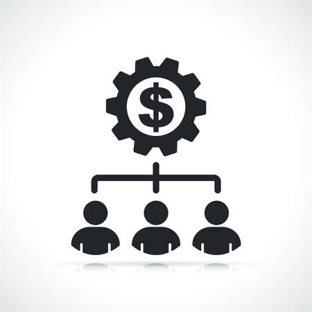 people and money gear icon isolated designのイラスト素材