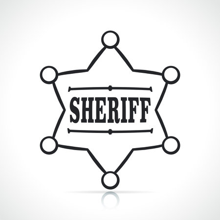 sheriff star badge black and white iconのイラスト素材