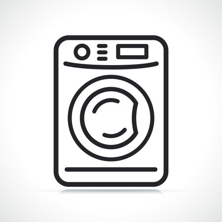 washing machine thin line icon isolated illustrationのイラスト素材