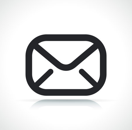mail or email envelope black line iconのイラスト素材