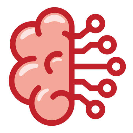 artificial intelligence flat design illustration isolated cartoonのイラスト素材