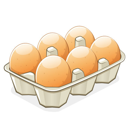 Illustration of egg box on white backgroundのイラスト素材