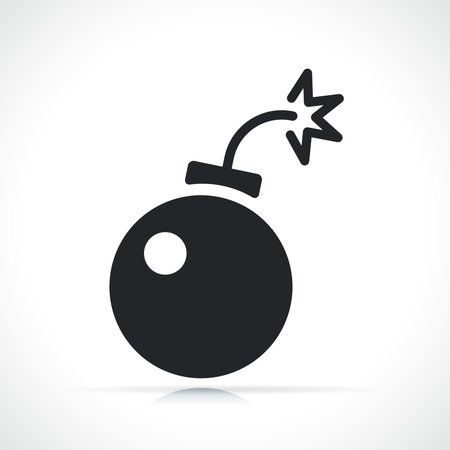 Illustration of bomb icon on white backgroundのイラスト素材
