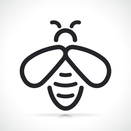 Illustration of bee icon on white backgroundのイラスト素材