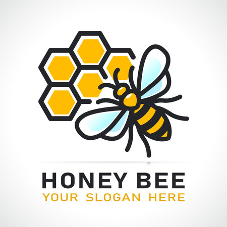 Illustration of honey bee icon drawing isolatedのイラスト素材