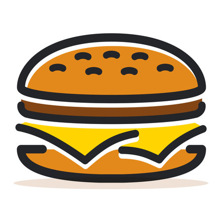 Illustration of burger or hamburger flat iconのイラスト素材
