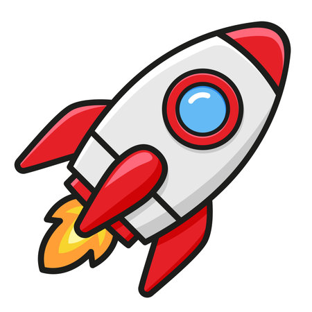 Illustration of rocket or space ship cartoonのイラスト素材