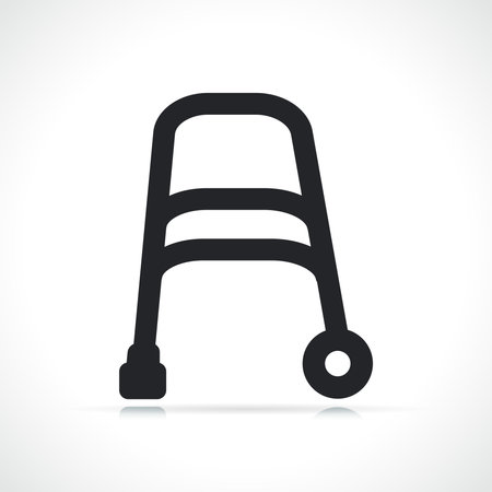 Illustration of rollator icon on white backgroundのイラスト素材