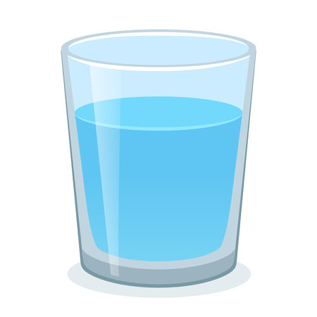 Illustration of water glass color drawing isolatedのイラスト素材