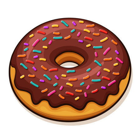 Illustration of chocolate donut drawing isolated cartoonのイラスト素材